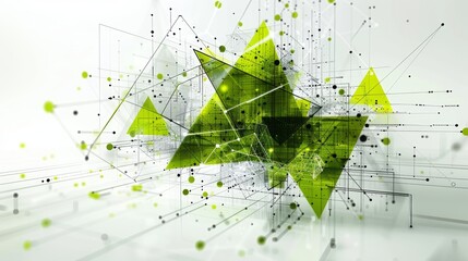 Fototapete - abstract technology design featuring geometric shapes with realistic graphic shapes decoration in isolated elegant background, businsess background presentation