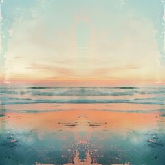 Wall Mural - a painting of a sunset over the ocean