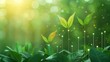 © CHAKKAPONG - Sustainable growth graphs with fresh leaves, highlighting eco-investment, illustration background
