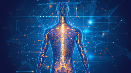 
Detailed illustration of the central and peripheral nervous system