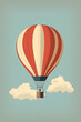 © MrJeans - vintage style illustrated hot air balloon, hot air balloon illustration, hot air balloon