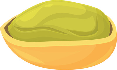 Poster - Pistachio nut showing green kernel lying in open shell