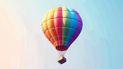 Canvas Print - A colorful hot air balloon floating in the sky.