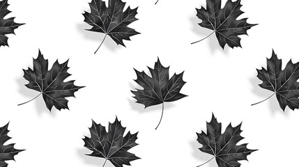 Wall Mural - Black Canadian maple leaf with city name Winnipeg icon isolated seamless pattern on white background Vector icon , black icons , isolated on a white background