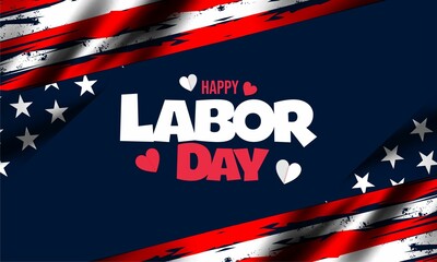 Wall Mural - .USA labor day celebration with american flag  .Sale promotion advertising banner template for USA Labor Day Brochures,Poster or Banner.