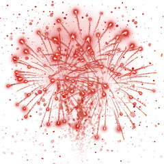 red fireworks in the sky with transparent background