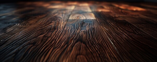 Wall Mural - dark maple wood surface with polish