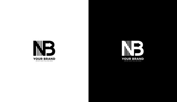 NB letter logo. NB icon, monogram, elegant, arrow, minimalist. Creative graphic design vector illustration