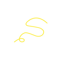 thin line of yellow thread