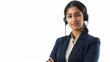 © Sutha - Indian call center and customer service white background.