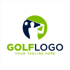 golf logo man silhouette. golf logo vector modern