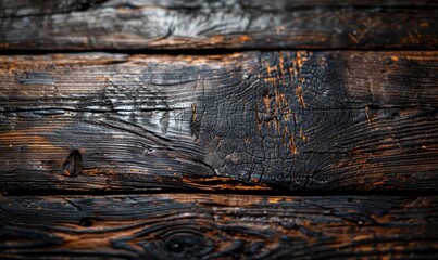 Wall Mural - Dark birch wood surface with polish