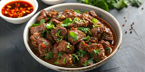 Shaking Beef A Popular Vietnamese Dish Known as Bo Luc Lac. Concept Vietnamese Cuisine, Traditional Dishes, Bo Luc Lac Recipe, Beef Recipes, Vietnamese Cooking