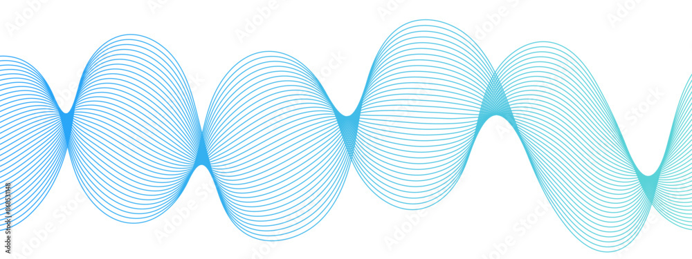 Abstract blue color gradient spectrum lines Undulate wave swirl swoosh ...