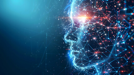 Poster - Artificial intelligence, technology, and web background. Virtual concept design