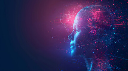 Poster - Artificial intelligence, technology, and web background. Virtual concept design