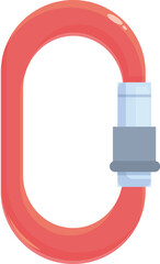 Poster - Red climbing carabiner ensuring safety during a mountain climbing adventure