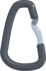 Poster - Climbing carabiner is being used to secure ropes for safe climbing during a climbing expedition