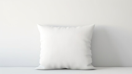 Wall Mural - Isolated on a white background, a square pillow in a modern interior