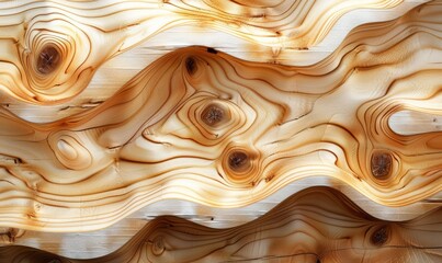 Wall Mural - light birch wood texture with knots