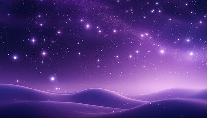 Wall Mural -  A starry night sky in purple tones, featuring a smooth bokeh effect and twinkling stars, ide