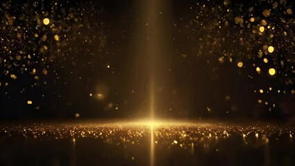 a magical, golden sparkly background resembling a festive scene with glowing orbs and a warm light e
