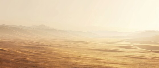Wall Mural - A vast, empty desert with a few trees scattered throughout