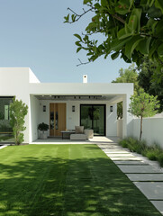 Wall Mural - modern house with garden