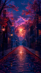 Poster - street in the night