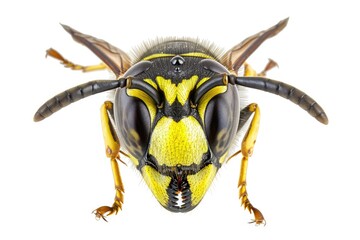 Wall Mural - A detailed view of a wasp's face and eyes