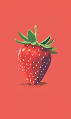 Wall Mural - strawberries illustration , Generate Ai