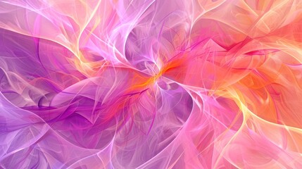 Poster - Abstract Swirling Pink and Orange Hues