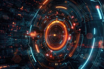 Poster - A futuristic sci-fi design featuring glowing circles