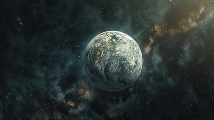Wall Mural - stunning planet in deep space with stars and nebulae - cosmic sci-fi background