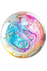 Wall Mural - A vibrant and translucent substance fills a clear glass bowl, placed on a smooth white surface