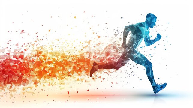 Dynamic Abstract Energetic running man in vibrant