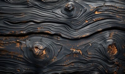 Wall Mural - Dark ebony wood grain