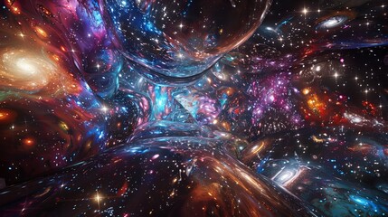 Wall Mural - enchanting space galaxy canopy adorned with celestial elements and cosmic details