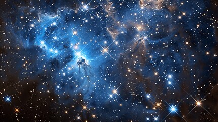 Wall Mural - star clusters and nebulas shining in deep space, glittering night sky, universe fragment