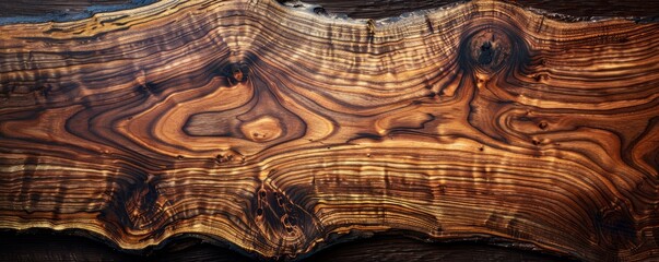 Wall Mural - dark maple wood surface with polish