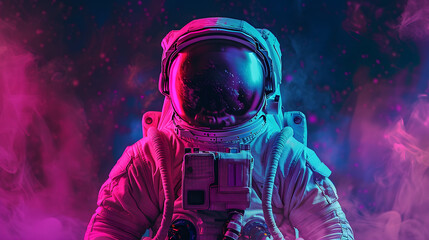 Wall Mural - Astronaut on abstract background. Spaceman modern wallpaper. Sci-fi spacesuit concept wallpaper