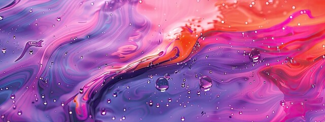 Canvas Print - Background colorful liquid in the trend colors pink, orange, blue and violet. Modern design