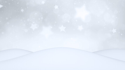 Wall Mural - Christmas winter snow scene with stars bokeh illustration background.	
