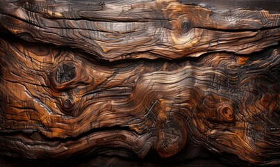 Wall Mural - dark birch wood surface with polish
