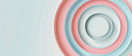 A colorful circle with pink, blue, and white colors