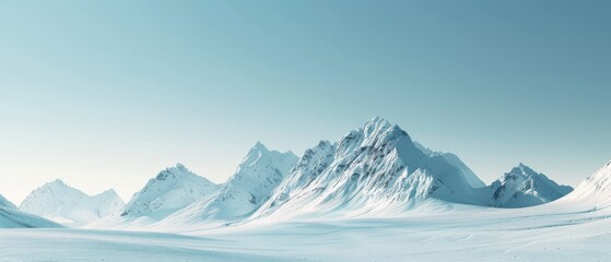 Naklejka na meble A mountain range covered in snow and a clear blue sky