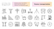 © O.M-lova - Transportation items, black line icon set, 24 simple vector signs, 48x48 px and 300x300 px pictograms, editable stroke, pixel perfect