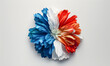 © Alexey - Bastille Day Greeting  card with tricolor flower on white background.