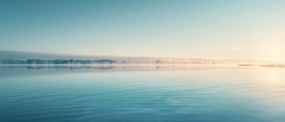 Wall Mural - A calm lake with a cloudy sky in the background