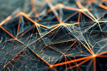Mesh or net with lines and geometric shapes detail.3d design